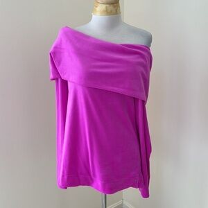 LILLY PULITZER Size M Belinda off the shoulder / one shoulder velour sweatshirt